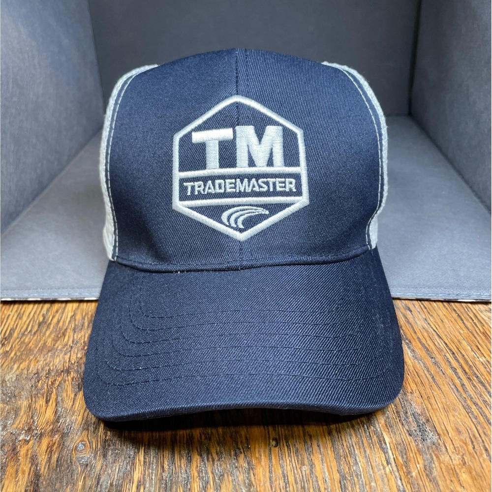 Trademaster TM Logo Trucker‎ Hat Navy Blue White Mesh Snapback Baseball Cap